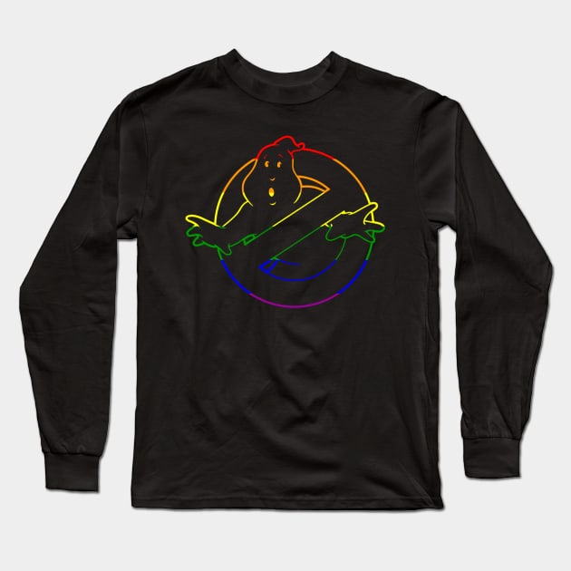 No Ghost Pride Outline Long Sleeve T-Shirt by TheKLSGhostbusters